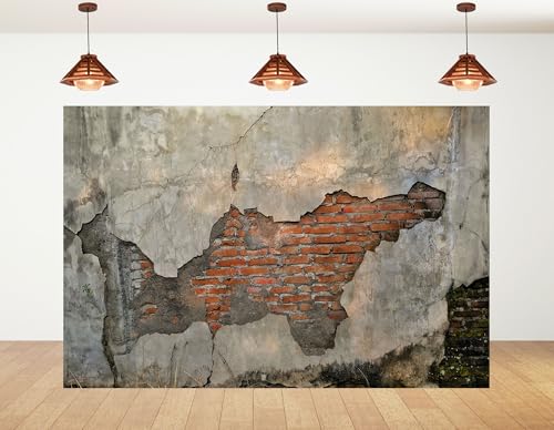 4x4ft Concrete Exposed Brick Wall Backdrop Chipped Texture Photography Background Industrial Grunge Party Home Decor Photo Booth Decorations Banner Photo Studio Props
