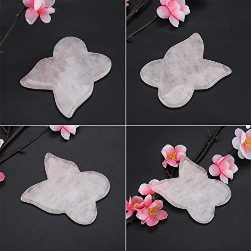 Gua Sha Herramienta De Masaje Raspado Mariposa Natural Cuarzo Rosa Cristal Jade Piedra Curación Para SPA Acupuntura - imagen 6