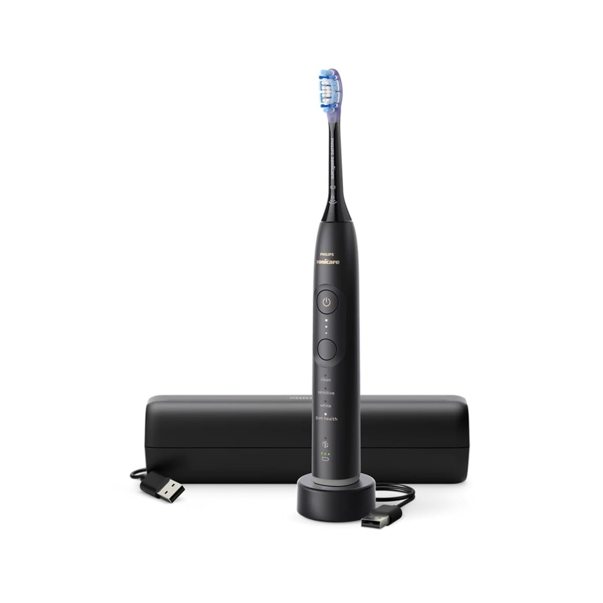 PHILIPS HX7421/01 – Sonicare 7100 Series, Elektrische Zahnbürste, Schwarz, mit Reiseetui