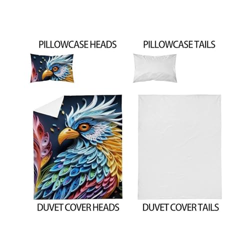 Housse de couette aigle coloré microfibres 135x200cm - 5