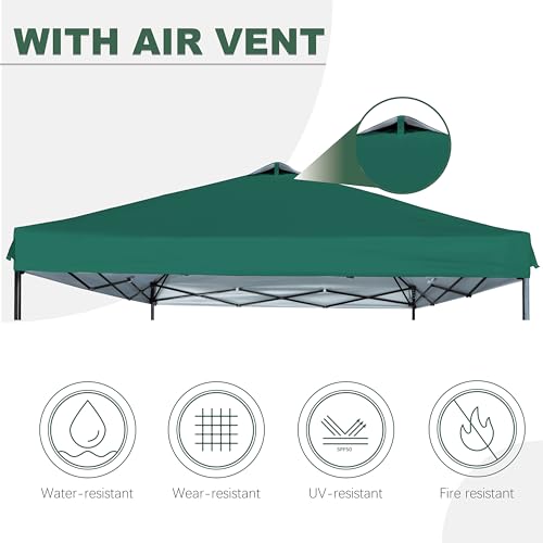 JANCANOPY 12x12 Canopy Replacement Top with Air Vent Silver Coated for Straight Leg Canopy Frame, (Forest Green) by JANCANOPY - Used condition - Image 4