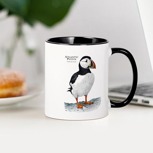Taza de cerámica 11 oz CafePress Atlantic Puffin miniatura 4