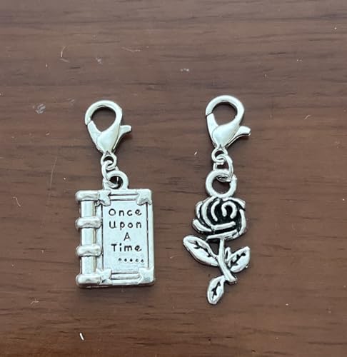 AMOBESTER Mini Fairy Tale Book Rose Clip on Charms Flower Zipper Pull Charms Bridesmaid Wedding Jewelry by AMOBESTER - Image 5
