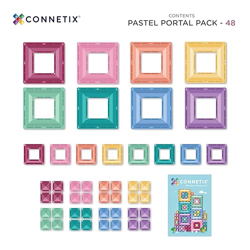 CONNETIX Pastel Portal Pack – 48-Piece Magnetic Tiles with Smart-Spin Rotation — view 8