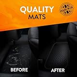 FSW - Fully Tailored Car Mats - Fits Audi A3 & S3 5 Door Sept 2012-2020 - 3mm Rubber - Anti Slip Mat - Fitted With 8 Clips & Granulated Backing - 4 Pc Floor Mats - With Blue Trim - Image 7