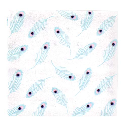 Image of Little Treasure Hudson Baby Cotton Poly Flannel Receiving Blankets Multipack, Purple Peacock Feather, 30x30 inches