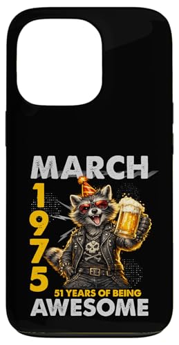 51st Birthday Raccoon Beer March 1975 Vintage 51 Years Old �X�}�z�P�[�X iPhone 13 Pro �p