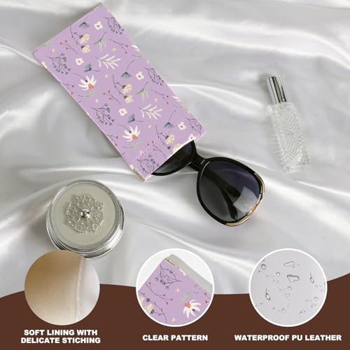 Image of Anikathy 2Pcs Sunglass Eyeglass Glasses Case Soft PU Leather with Cleaning Cloth Portable Glasses Pouch Bag for Men Women