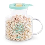 Dash Microwave Popcorn Popper - Convenient Popcorn Maker with Butter-Melting Silicone Lid - Easy to Use & Quick Cleanup - Aqua