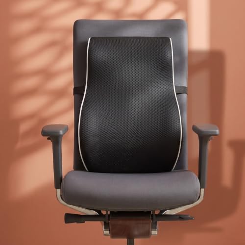 Image of Grin Health SitRight Backrest Cushion with Full Lumbar Support for Office Chair | High-Density Ortho Responsive Memory Foam | Orthopedic Lumbar Back Rest for Back Pain Relief - Ergonomic Chair Cushion
