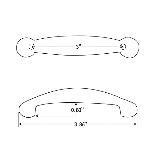 VESLA HOME Oil Rubbed Bronze Cabinet Hardware Drawer Handle Pull - 3" Inch (76mm) Hole Centers - 25 Pack - Thumbnail 4