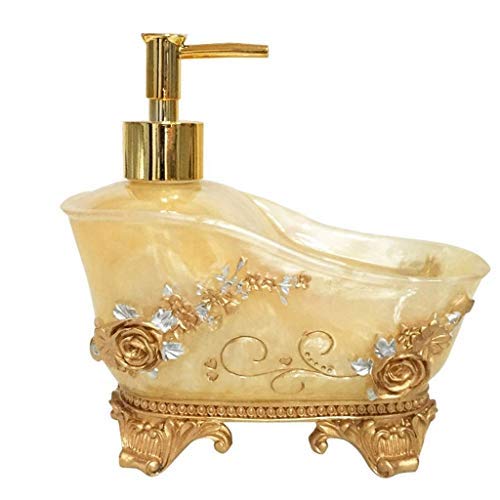 Dispensador de jabón XUQHU europeo 600 ml dispensador de jabón botella loción botella de gel de ducha botella de baño cocina manual loción dispensadores oro