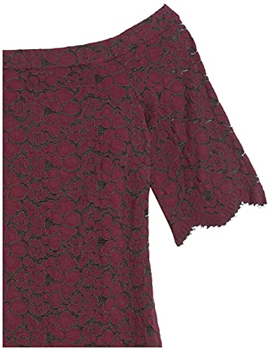 Lark & Ro Women's Half Sleeve Lace Off The Shoulder Sheath Dress, Burgundy/Black, 4 #TOP3