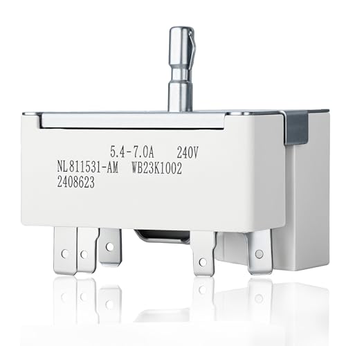 Image of WB23K10002 Surface Element Control Switch 6 Inch for GE Stove Range, Infinite Burner Switch Replacement Replaces ES10002 AP3792881 PS953499 1085974