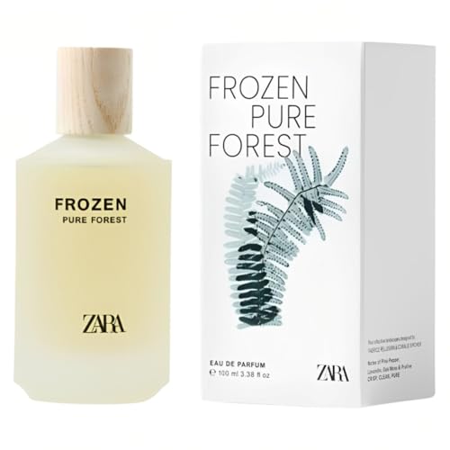 Zara Frozen Pure Forest Perfume for Men Pink Pepper Aquatic Notes Canadian Fir Lavender Oakmoss Scent & Praline Fresh Spicy & Woody Winter-Inspired Fragrance Eau de Parfum EDP 100ml (3.38 fl. oz)