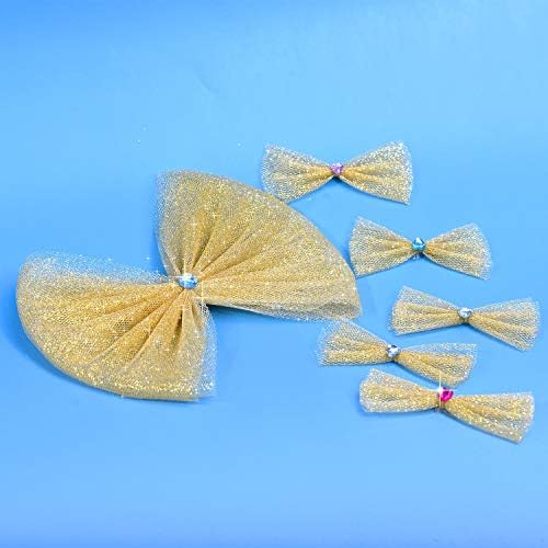 6 Inch Sparkling Tulle Ribbon Roll Glitter Tulle Roll Tulle Spool 25 Yards Gold