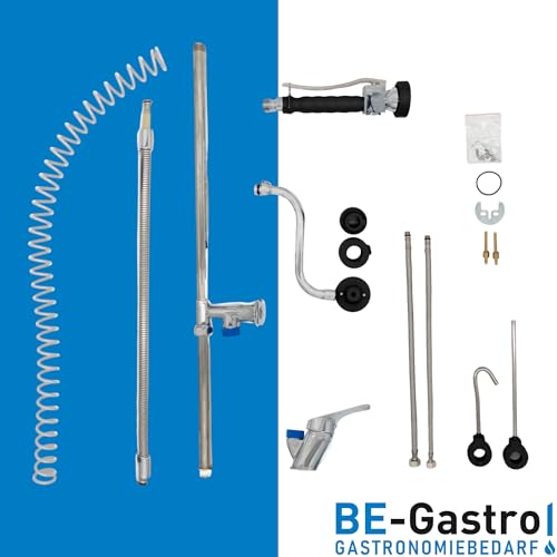 BE-GASTRO® I Profi Gastro Geschirrbrause Einloch 'Premium' Hebelgriff inkl. Wasserhahn, Mischbatterie & ergonomischem Hebelgriff I Gastrobrause mit Zubehör, Gastronomie Armatur