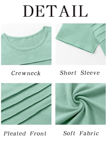 Image of Imily Bela Girls Pleated Short Sleeve T Shirts Kids Summer Crewneck Shirts Casual Tops Tees 5-14 Years