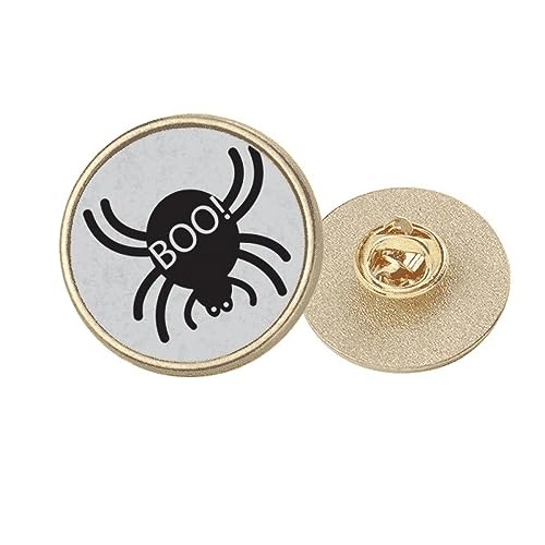 Broche araignée noire Halloween en métal doré style Art déco taille M