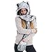 Winter Warm Plush Faux Fur Animal Paws Hat Hoods Gloves Scarf,Fox