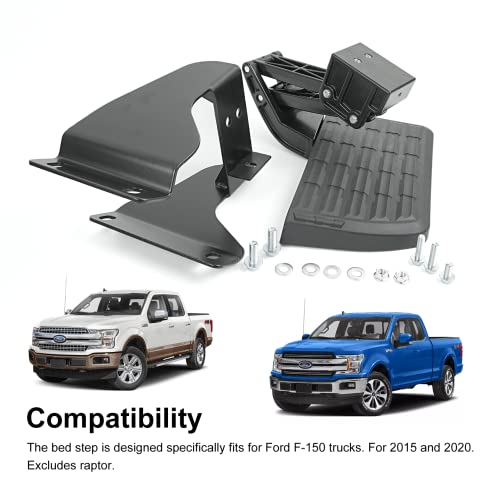75312-01A Stainless Steel Heavy Duty Non Slip Rear Truck Bed Step Fits For Ford F150 Truck 2015-2020, Replace Retractable Bumper Step Oem 7531201A #TOP1