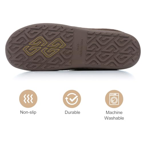 Image of GOEWY Mens Two-Tone House Slippers with Memory Foam Cozy Warm Slip On House Shoes for Indoor Outdoor Gifts for Men Him Dad