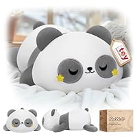 Cute Panda Plush Pillow, Kawaii Plushies Grey Panda Stuffed Animals, Squishy Plushies, Cuddle Plush Pillow for Kids & Girls (13 Inch)