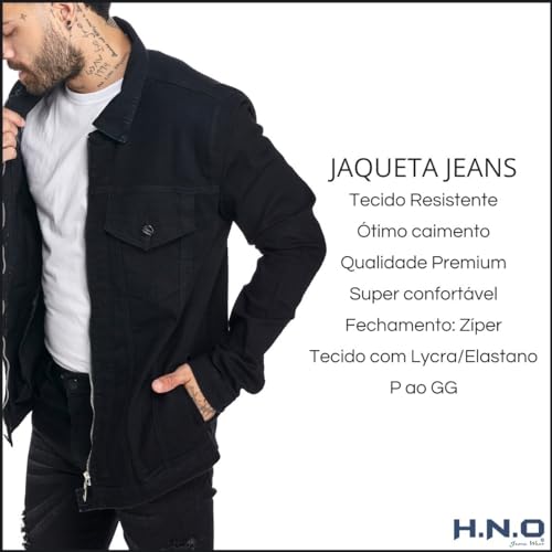 Jaqueta Jeans Masculina Azul Denim Estilosa Lycra Premium