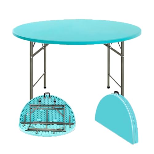 Mesa redonda plegable portátil con asa, ideal para picnics, camping, banquetes, bodas, fiestas, cocina en casa y uso en el patio