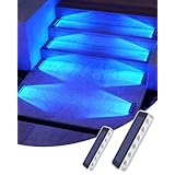 DetarZinLED IP68防水 1000mAh大容量電池 ソーラーライト 屋外 太陽光充電 自動点灯/消灯 ガーデンライト ブルー LED 階段ライト 庭 玄関 歩道 通路 駐車場 用（2個セット）