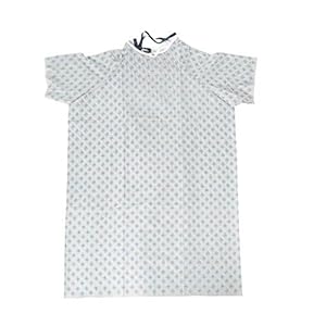 Linteum Textile Supply Cotton Blended Unisex Hospital Gown Back Tie 45″ Long Patient Gowns Comfortably Fits Sizes 2XL – 1 Pack