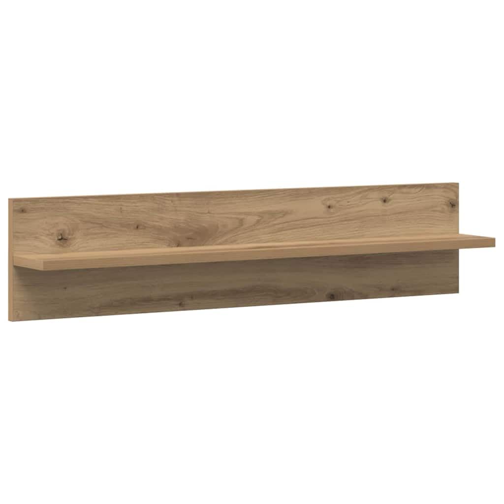 Regał ścienny, 2 sztuki, dąb Artisan, 80 x 11,5 x 18 cm, z materiału drewnopochodnego, wiszący regał na książki, nowoczesny regał wiszący, wąska półka do salonu, sypialni