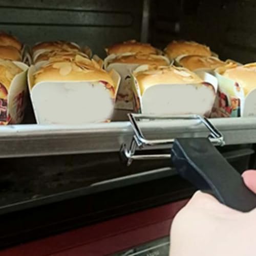 Oven Air Fryer Basket and Tray Extractor 2PCS Metal Toaster Oven Handle with Anti-Scalding Handle, Oven Rack Puller for Removing Hot Trays and Grills - Image 2