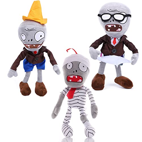 JHESAO 3 PCS Plants and Zombies Conehead Plush Sets Toy, 1 2 Stuffed Soft Newspaper Zombie Doll, Mummy PVZ Figure Doll New -  JHESAO Ltd, 3P-CAD