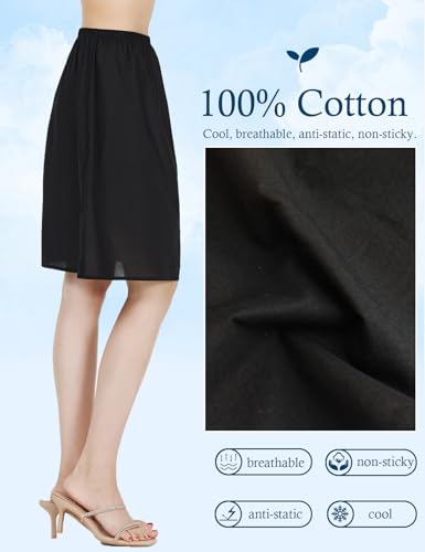 Image of BEAUTELICATE Womens Half Slip 100% Cotton Vintage Underskirt in 3 Lengths