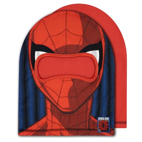 Spiderman Boys Fleece Hat with Eye Mask Cutout - Winter Beanie & Spiderman Halloween Mask Combo Hat4