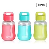 botella agua pequeña cristal Material: hecho de policarbonato de grado alimenticio + PP + silicona. Es un material saludable y respetuoso con el medio ambiente, sin metales pesados, sin sustancias tóxicas, no daña el cuerpo del niño.