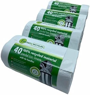 Evaness 100% Recycled Material Bin Bags with Tie Handles 20L 30L - 160 Bags
