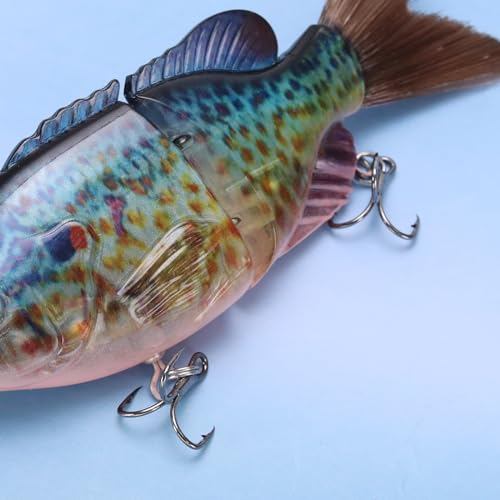 Leurre de pêche Bluegill Glide 125mm en ABS robuste à action de nage réaliste à 2 sections