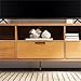 Walker Edison Millie Mid Century Modern 3 Drawer Solid Wood Low TV Stand for TVs up to 80 Inches 70 Inch Caramel