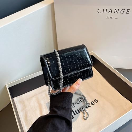 Image of Small Crossbody Purse Bag for Women,Y2K Cute Metallic Croc Handbag