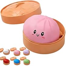 Glitter Dumpling, Glitter Dumpling Squishy Box, Dumplings Squishy, Soft Squeeze Decompression Dough Pink