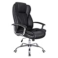 SONGMICS Sedia da Ufficio con Sedile Largo, Cuscino Portatesta e Seduta Spessa, Altezza Regolabile, Design Ergonomico, Nero, OBG57B