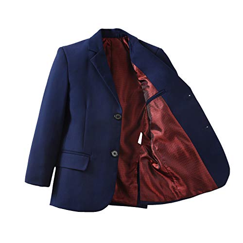 Visaccy Suit For Boys 5 Pieces Kids Tuxedo Toddler Slim Fit Suits Outfit For Wedding Navy Blue Size 2T #TOP4