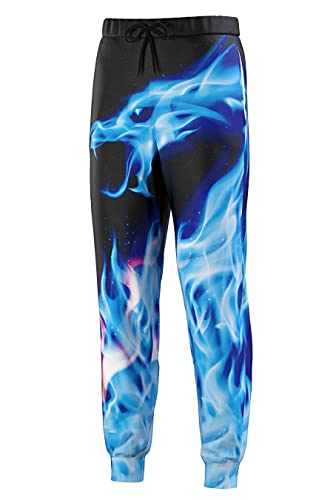 Loveternal Unisex 3D Digital Print Joggers For Men Graphics Cool Burning Rock Style Women Casual Running Pants Sports Sweatpants S #TOP11