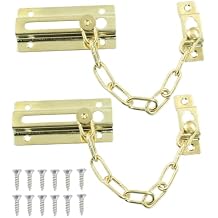 2 Pcs Gold Chain Door Lock Security Door Locks, Sturdy Stainless Steel Door Lock Home Security Door Latch, Heavy Duty Door Lock Premium Thickened Chain Locks for Hotel Room