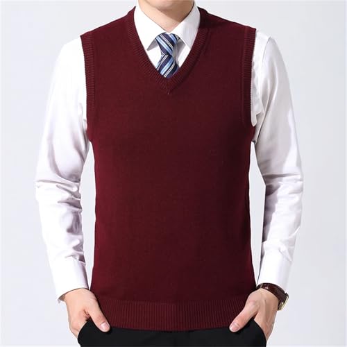 Men's Sweater Vest Winter Casual Warm Comfortable Sleeveless Knitted Pullover Outerwear4