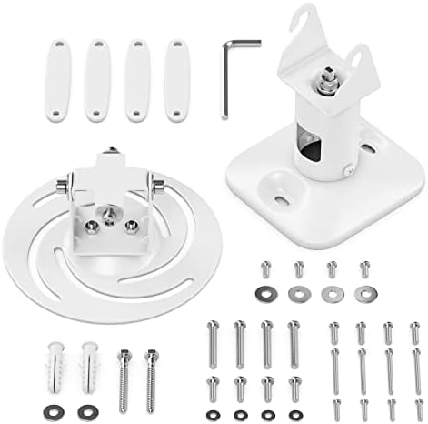 deleyCON Universal Projector Ceiling Mount Adjustable by +-25 Rotatable Through 360 up to 15Kg (33.07 Pounds) Ceiling Spacing of 8.46" Inch (215mm) Cable Management - White