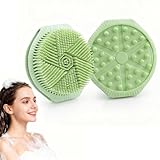 Cepillo Corporal de Silicona, 2 Cara Cepillo Exfoliante Corporal Fácil de Limpiar Cepillos Corporal de Baño de Ducha Exfolia y Masajea Suavemente para Todo Tipo De Piel (verde)