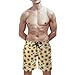 Fashion Beach Short for Men Beautiful Yellow Sunflower Flowers Classic Board Shorts with Pockets Elastic Waist Drawstring Swim Trunks (M)